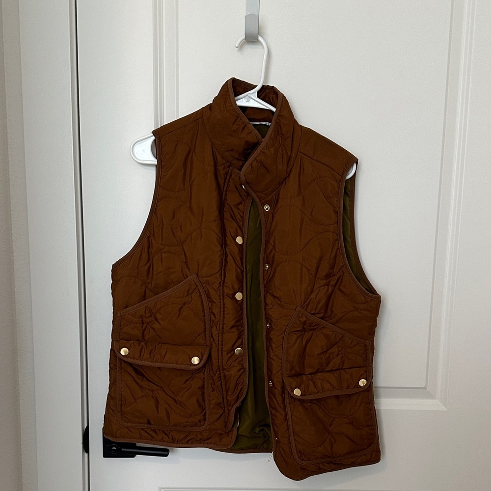 J. Crew Brown Signature Puffer Vest